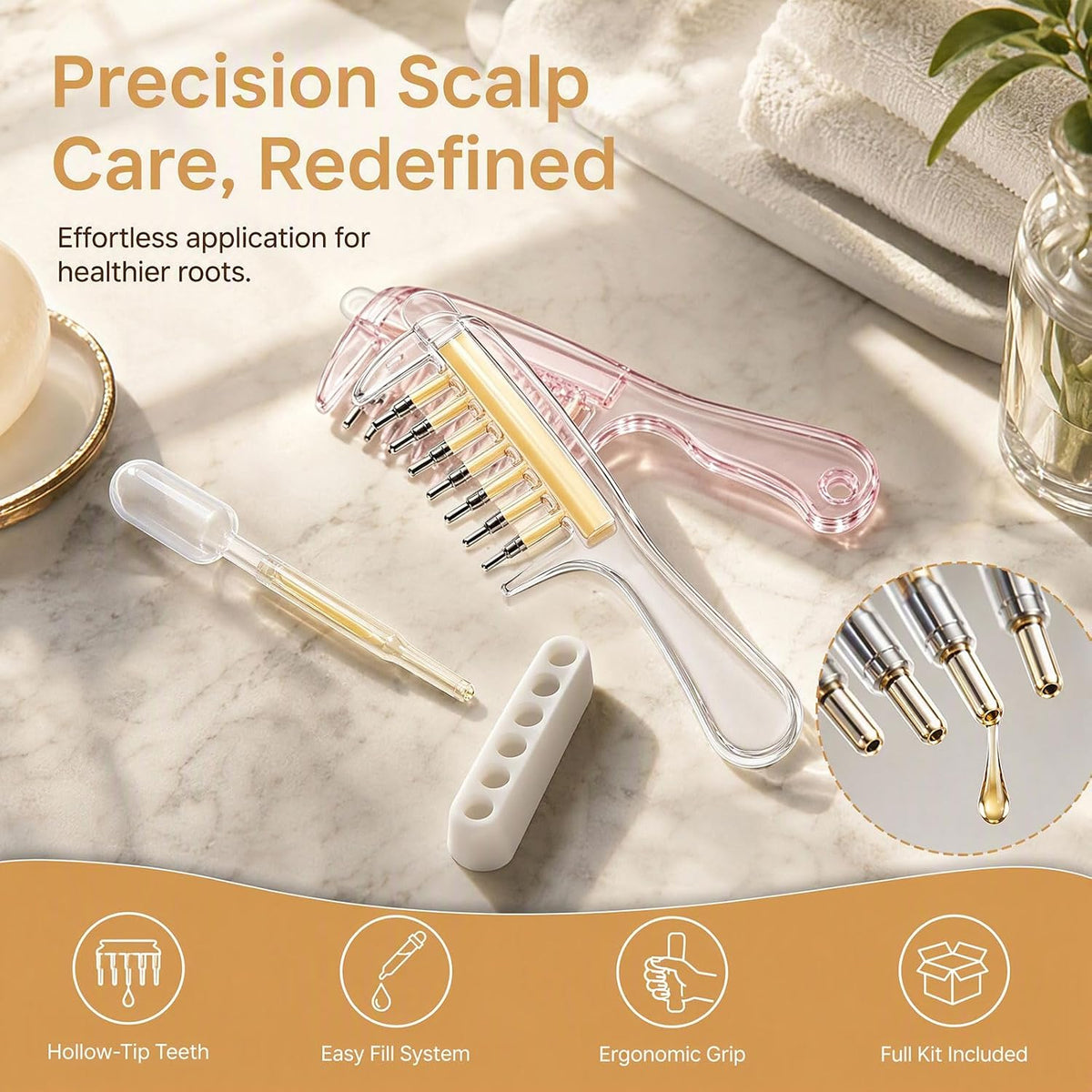 Rio Scalp Serum Comb, Hair Oil/Serum Applicator.