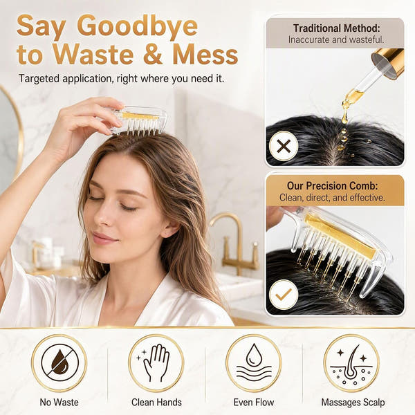 Rio Scalp Serum Comb, Hair Oil/Serum Applicator.