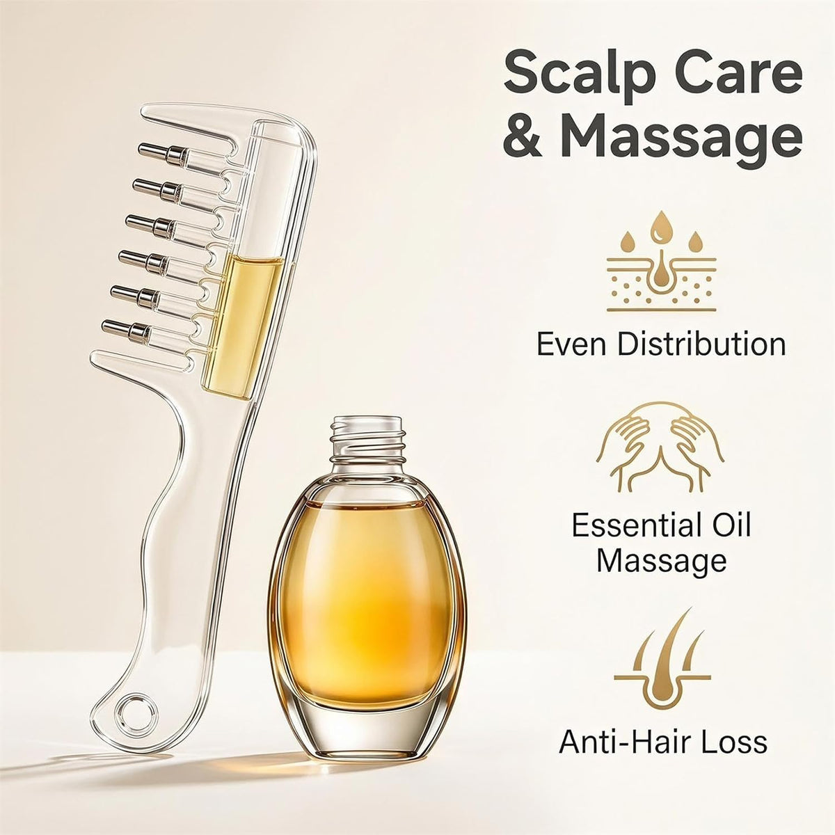 Rio Scalp Serum Comb, Hair Oil/Serum Applicator.