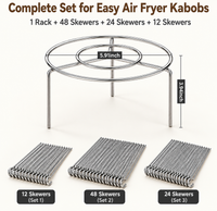 Rio Air Fryer Skewer Rack Set with 12,24 And 48 Skewers