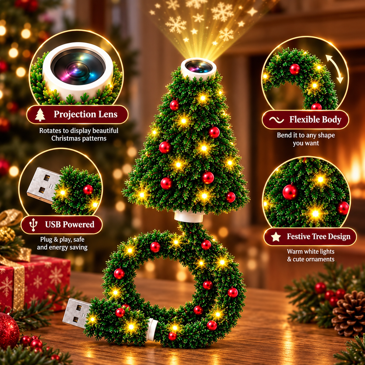 Rio Christmas Tree Projection Lamp 🎅🎄