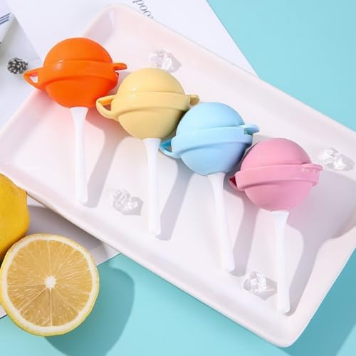 8pc Colorful Silicone Lollipop Moulds with Sticks&Lids,Reusable Pop Ice Mold Popsicle Maker for Ice Cream,Chocolate,andHomemade Desserts,Ice Lolly Moulds,Homemade Popsicle Molds for Summer,Easy Clean