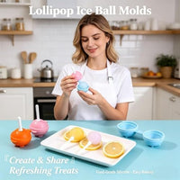 8pc Colorful Silicone Lollipop Moulds with Sticks&Lids,Reusable Pop Ice Mold Popsicle Maker for Ice Cream,Chocolate,andHomemade Desserts,Ice Lolly Moulds,Homemade Popsicle Molds for Summer,Easy Clean