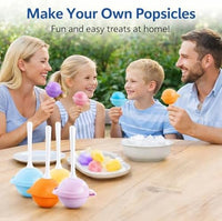 8pc Colorful Silicone Lollipop Moulds with Sticks&Lids,Reusable Pop Ice Mold Popsicle Maker for Ice Cream,Chocolate,andHomemade Desserts,Ice Lolly Moulds,Homemade Popsicle Molds for Summer,Easy Clean