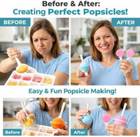 8pc Colorful Silicone Lollipop Moulds with Sticks&Lids,Reusable Pop Ice Mold Popsicle Maker for Ice Cream,Chocolate,andHomemade Desserts,Ice Lolly Moulds,Homemade Popsicle Molds for Summer,Easy Clean