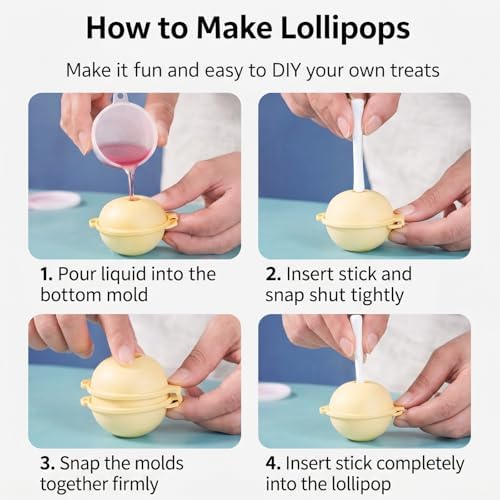 8pc Colorful Silicone Lollipop Moulds with Sticks&Lids,Reusable Pop Ice Mold Popsicle Maker for Ice Cream,Chocolate,andHomemade Desserts,Ice Lolly Moulds,Homemade Popsicle Molds for Summer,Easy Clean