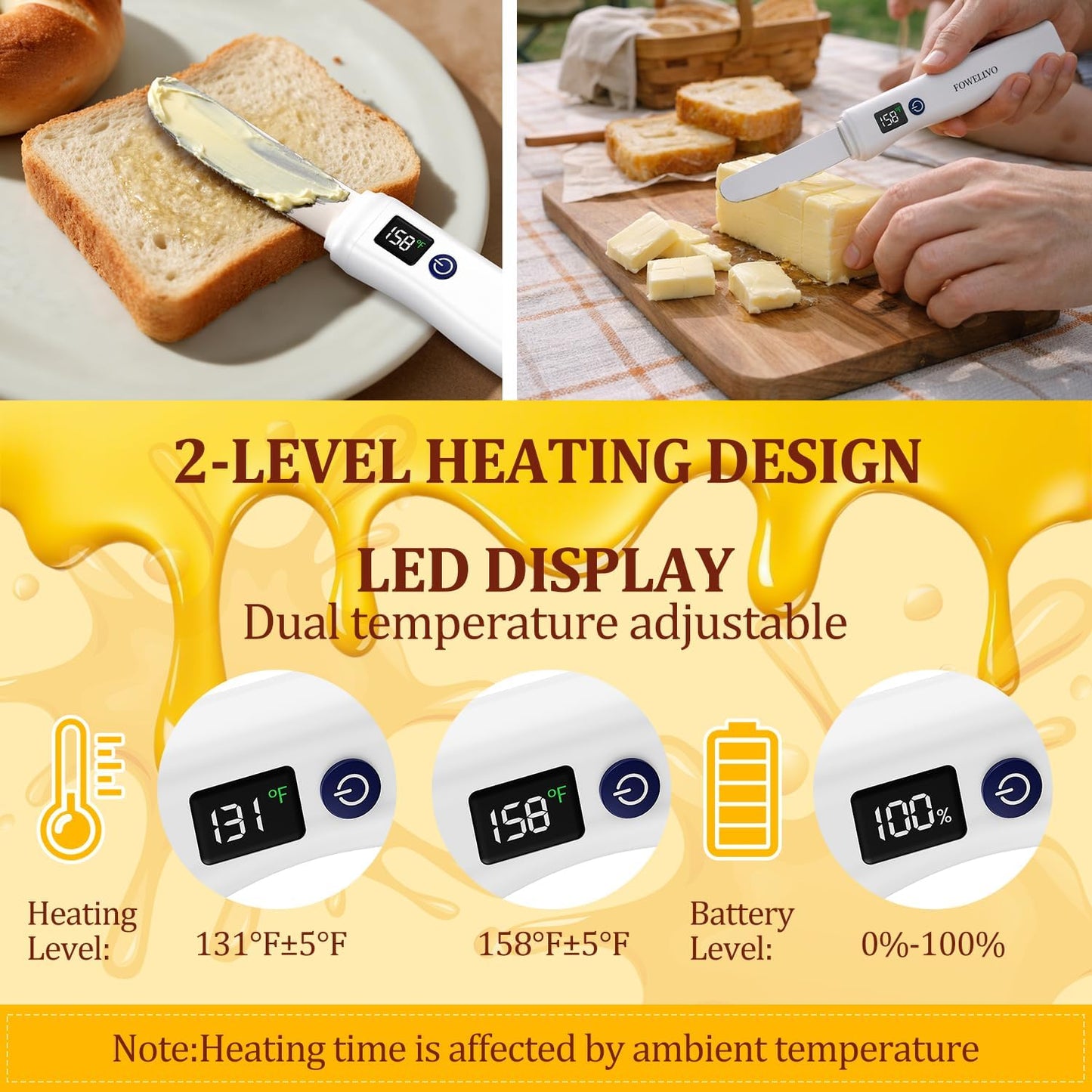 Rio Stainless Steel Heated Butter Knife Spreader.