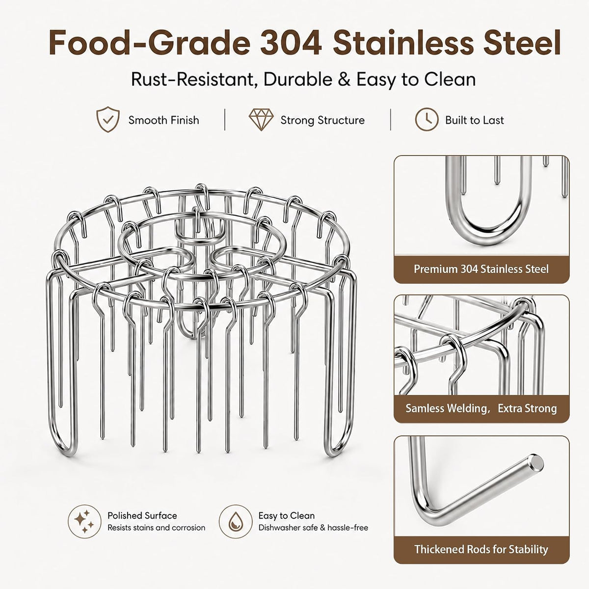 Rio Air Fryer Skewer Rack Set with 12,24 And 48 Skewers