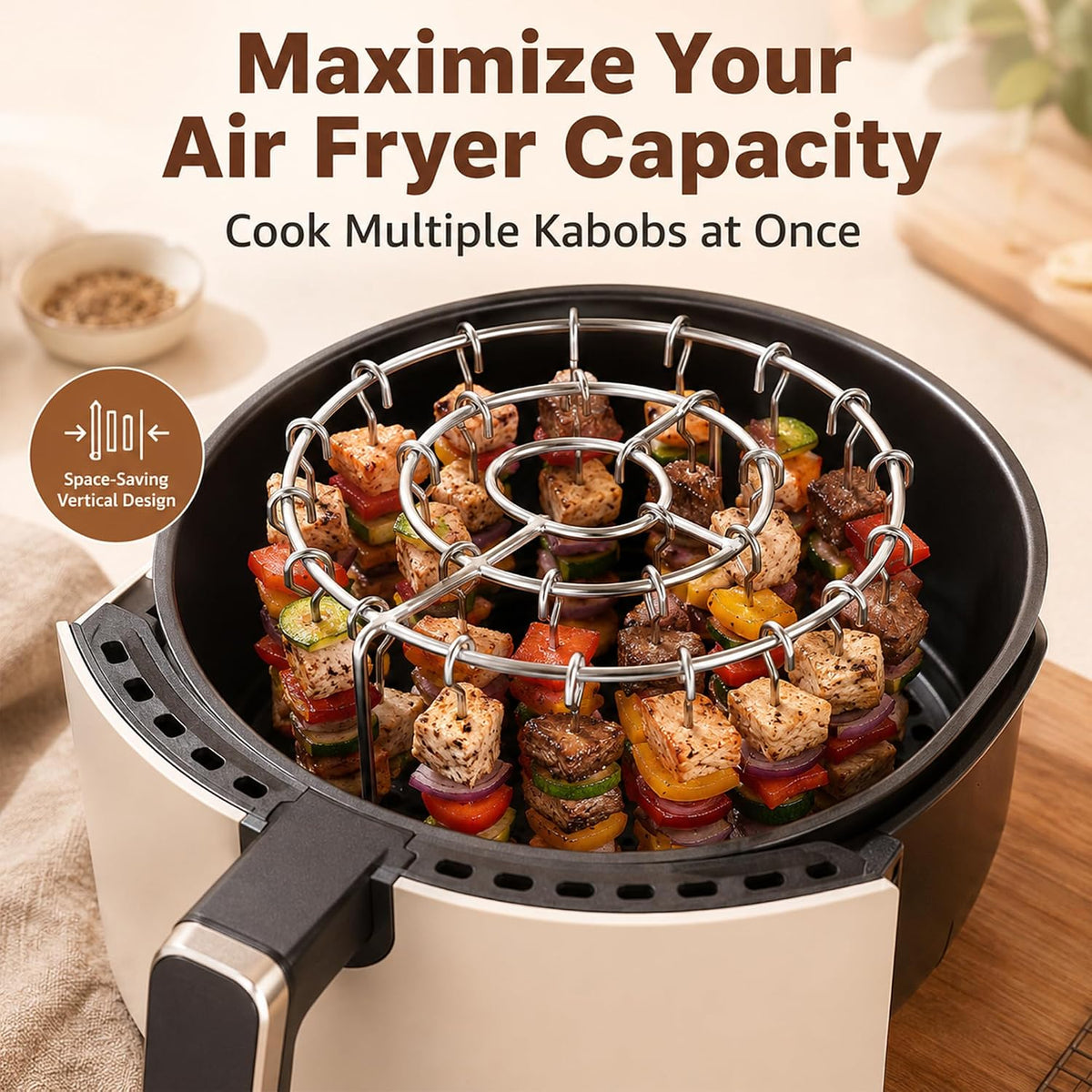 Rio Air Fryer Skewer Rack Set with 12,24 And 48 Skewers