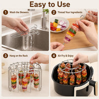 Rio Air Fryer Skewer Rack Set with 12,24 And 48 Skewers