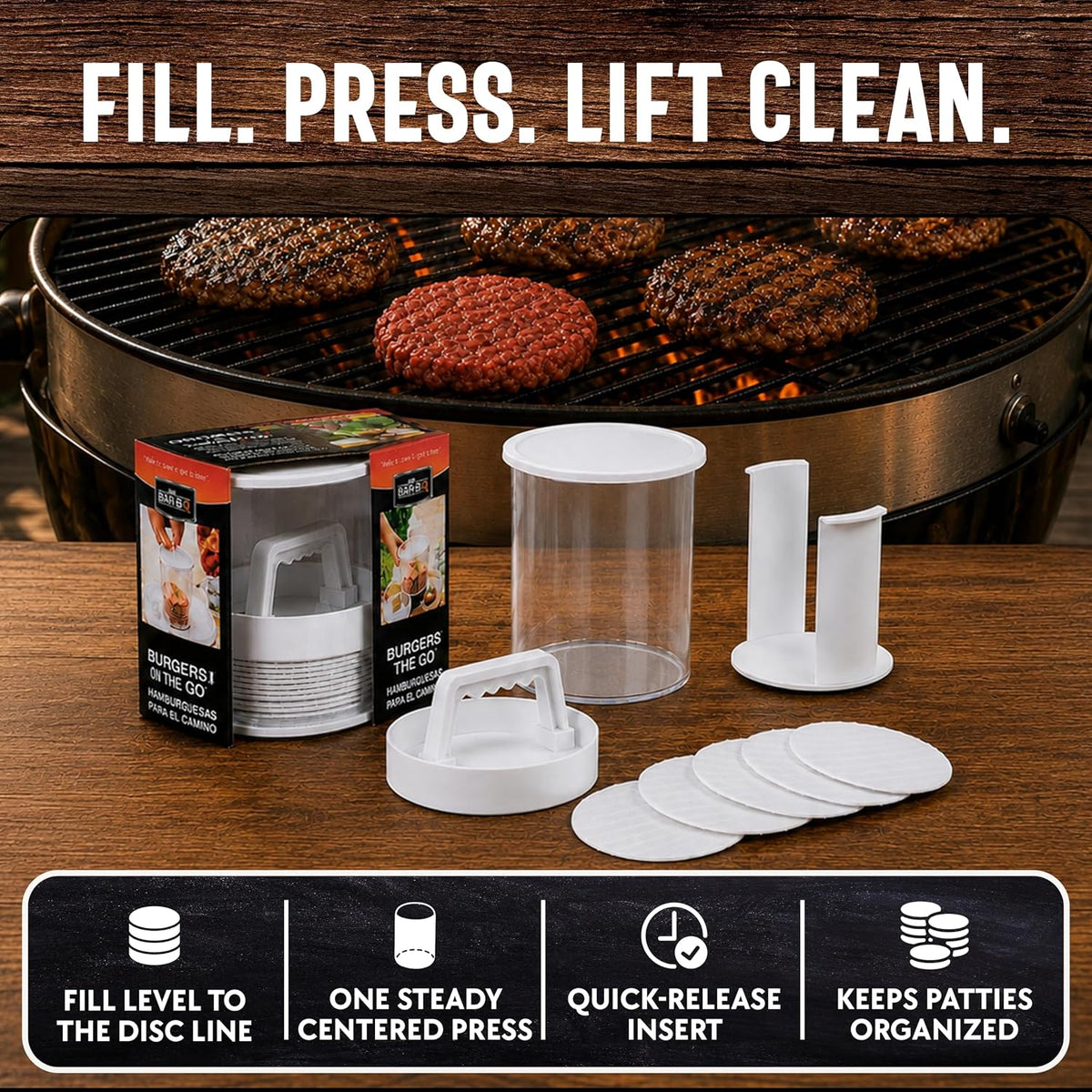 Rio Burger Patty Maker Press with Storage Container.