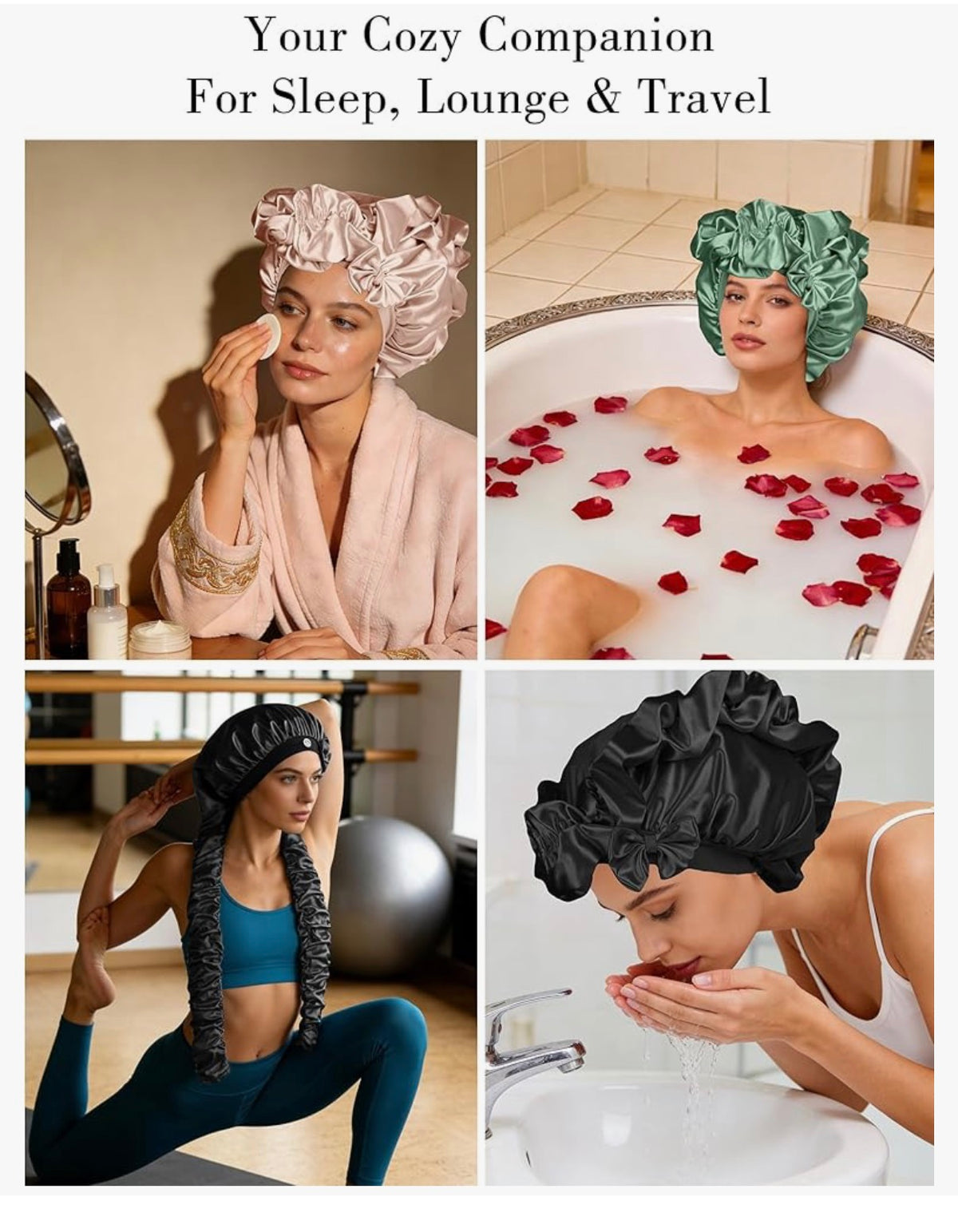 Rio Double Layer Satin Bonnet For Long Hair.