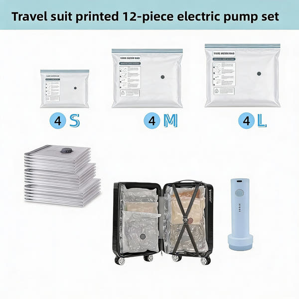 Rio Luggage Organizer Bags and Electric Pump.