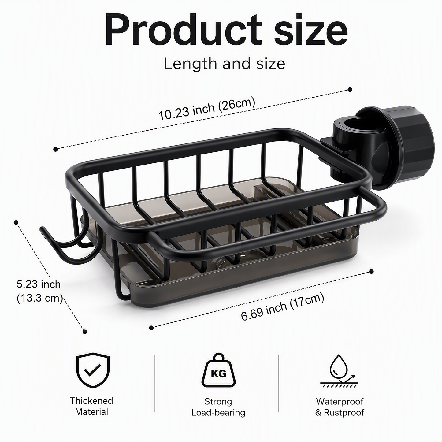 Rio Sink Organizer Rack,Hanging Faucet Drain Rack with Drip Tray.