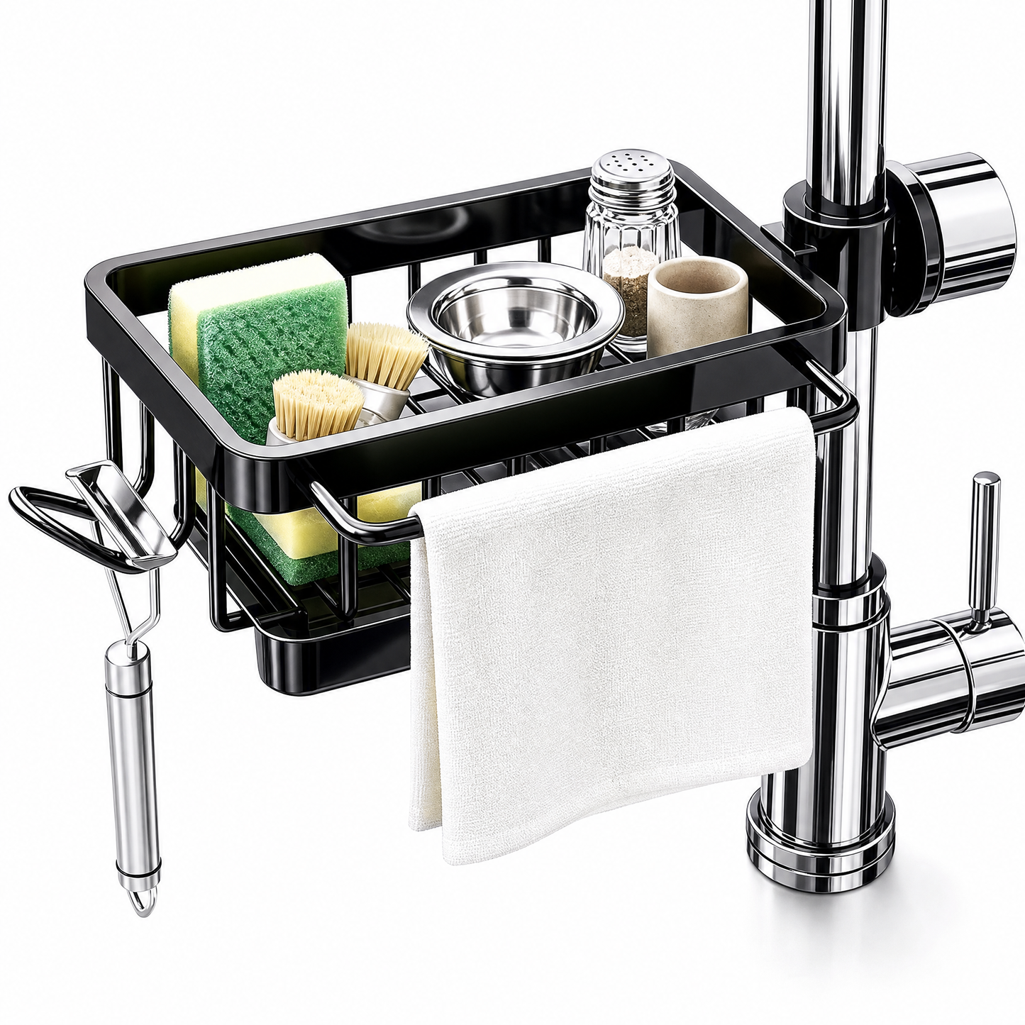 Rio Sink Organizer Rack,Hanging Faucet Drain Rack with Drip Tray.