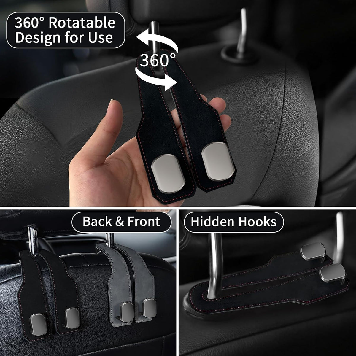 Rio Car Seat Headrest Alloy Hooks.
